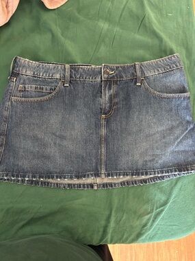 Hollister Washed Denim Mini Skirt in Blue